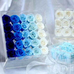 Large Everlasting Roses In Acrylic Box-25 Roses