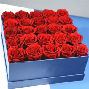 Large Everlasting Roses Square Box (25 Roses)