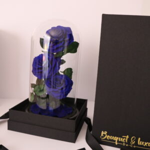 3 Everlasting Roses Glass Dome-Royal Purple (With Gift Box)